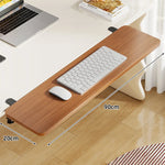 Under-Desk Keyboard Tray Bamboo Clamp-On Pull-Out