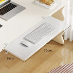 Under-Desk Keyboard Tray Bamboo Clamp-On Pull-Out
