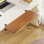 Under-Desk Keyboard Tray Bamboo Clamp-On Pull-Out
