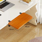Under-Desk Keyboard Tray Bamboo Clamp-On Pull-Out