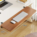 Under-Desk Keyboard Tray Bamboo Clamp-On Pull-Out