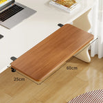 Under-Desk Keyboard Tray Bamboo Clamp-On Pull-Out