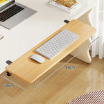 Under-Desk Keyboard Tray Bamboo Clamp-On Pull-Out