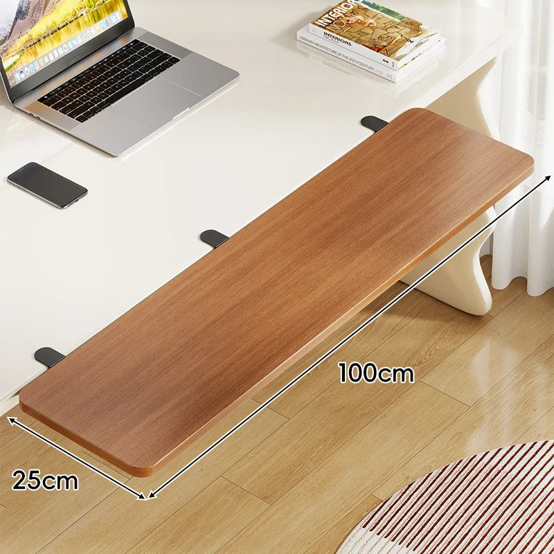 Under-Desk Keyboard Tray Foldable Pull-Out Space-Saving Shelf
