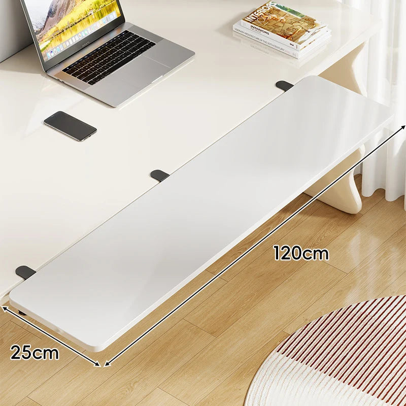 Under-Desk Keyboard Tray Foldable Pull-Out Space-Saving Shelf