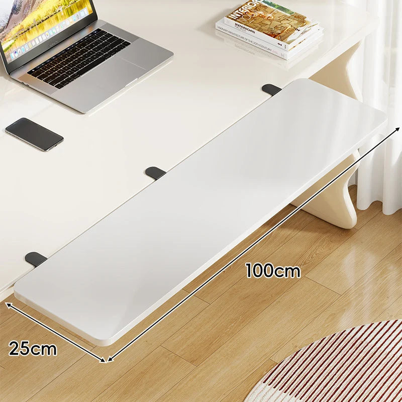 Under-Desk Keyboard Tray Foldable Pull-Out Space-Saving Shelf