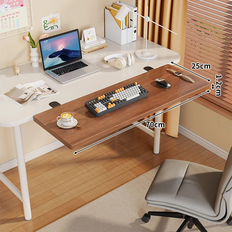 Under-Desk Keyboard Tray Foldable Pull-Out Space-Saving Shelf