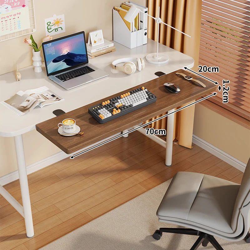 Under-Desk Keyboard Tray Foldable Pull-Out Space-Saving Shelf