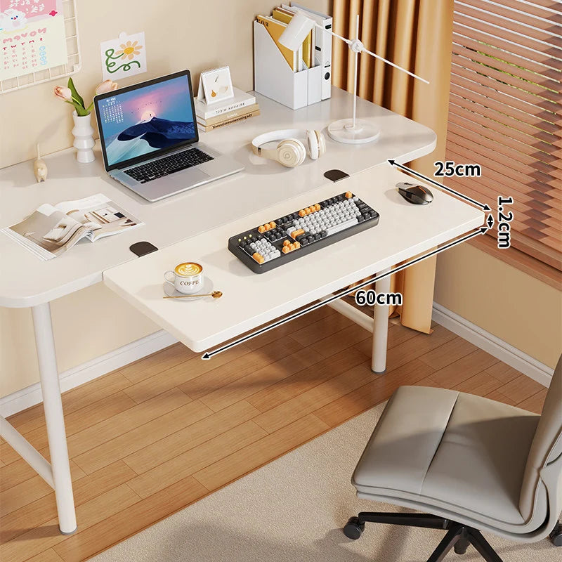 Under-Desk Keyboard Tray Foldable Pull-Out Space-Saving Shelf
