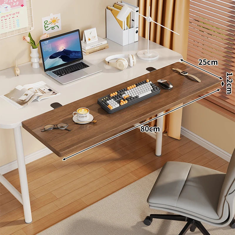 Under-Desk Keyboard Tray Foldable Pull-Out Space-Saving Shelf