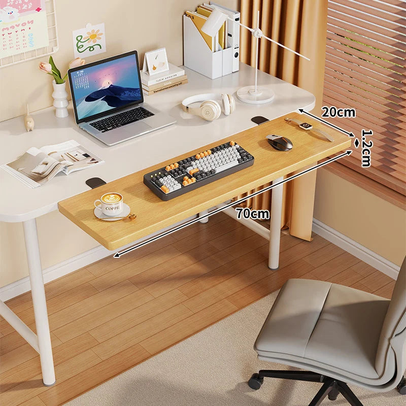 Under-Desk Keyboard Tray Foldable Pull-Out Space-Saving Shelf