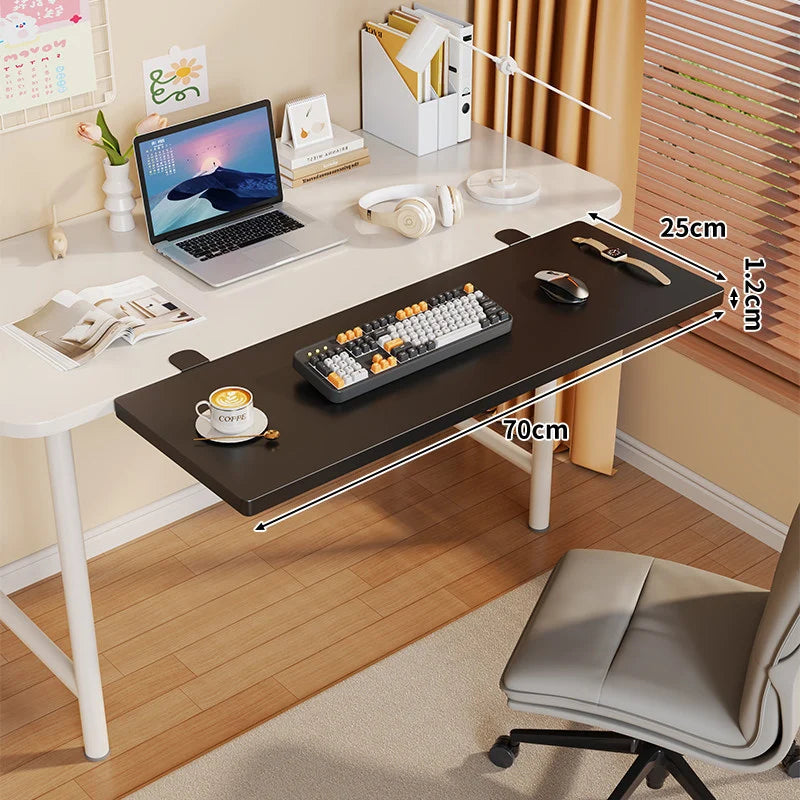 Under-Desk Keyboard Tray Foldable Pull-Out Space-Saving Shelf