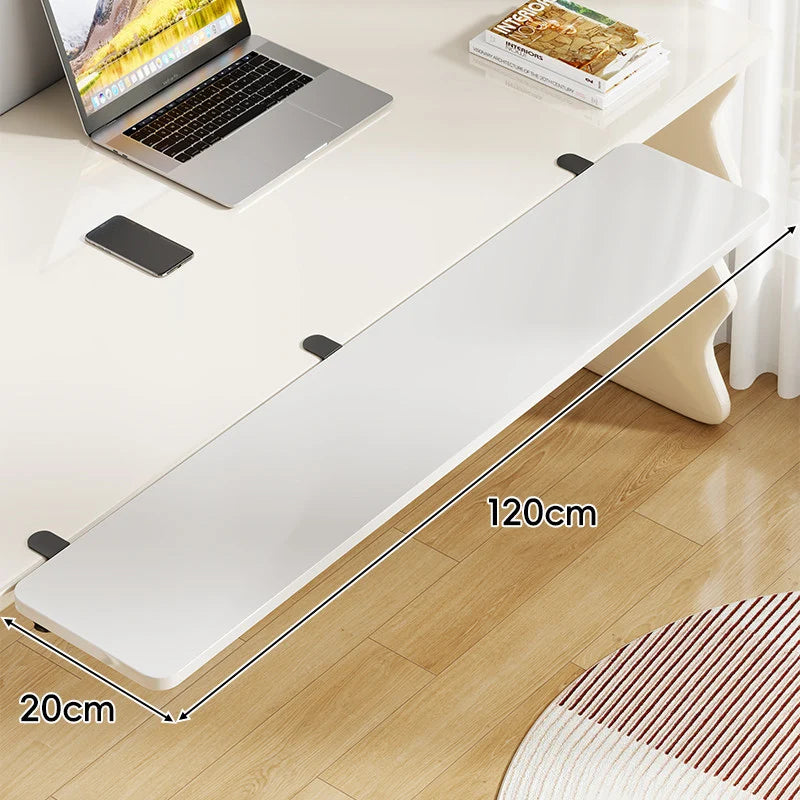 Under-Desk Keyboard Tray Foldable Pull-Out Space-Saving Shelf