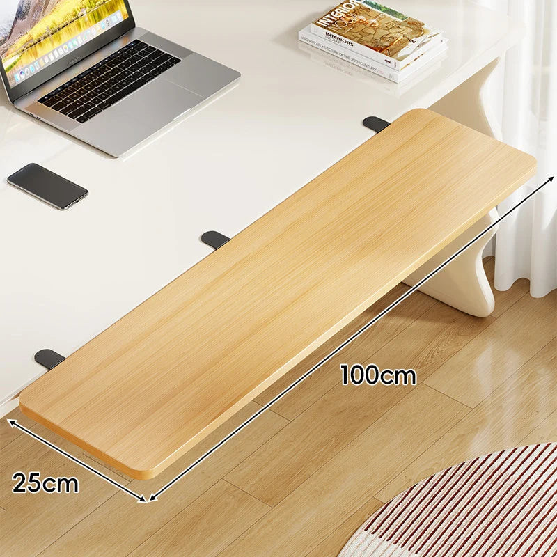 Under-Desk Keyboard Tray Foldable Pull-Out Space-Saving Shelf