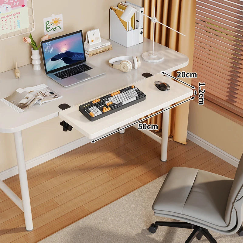 Under-Desk Keyboard Tray Foldable Pull-Out Space-Saving Shelf