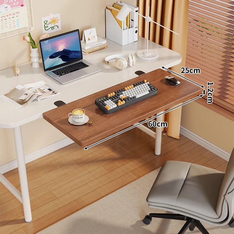 Under-Desk Keyboard Tray Foldable Pull-Out Space-Saving Shelf