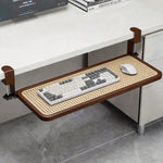 Under-Desk Keyboard Tray Pull-Out Wooden Clamp-On Non-Slip Surface