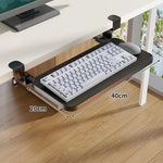 Under-Desk Keyboard Tray Pull-Out Wooden Clamp-On Non-Slip Surface