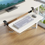 Under-Desk Keyboard Tray Pull-Out Wooden Clamp-On Non-Slip Surface