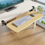 Under-Desk Keyboard Tray Pull-Out Wooden Clamp-On Non-Slip Surface