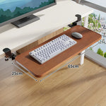 Under-Desk Keyboard Tray Pull-Out Wooden Clamp-On Non-Slip Surface