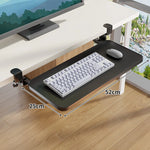 Under-Desk Keyboard Tray Pull-Out Wooden Clamp-On Non-Slip Surface