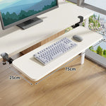 Under-Desk Keyboard Tray Pull-Out Wooden Clamp-On Non-Slip Surface