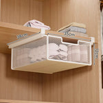Under-Shelf Basket Organizer Pull-Out Rust-Resistant Metal Mesh Clamp-On Mounting