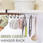 Under-Shelf Hook Organizer Steel 6 Hooks No-Drill Installation