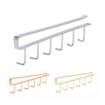 Under-Shelf Hook Organizer Steel 6 Hooks No-Drill Installation