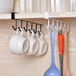 Under-Shelf Hook Organizer Steel 6 Hooks No-Drill Installation
