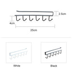 Under-Shelf Hook Organizer Steel 6 Hooks No-Drill Installation
