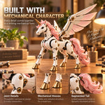 Unicorn Figure Transforming Mechanical Egg to Winged Unicorn