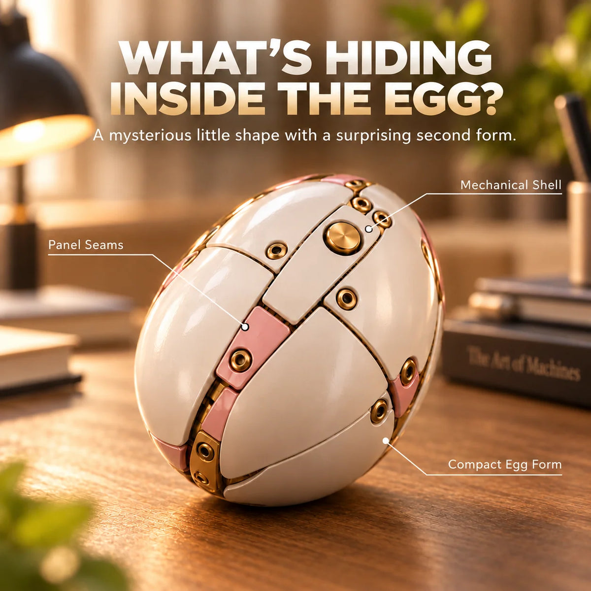 Unicorn Figure Transforming Mechanical Egg to Winged Unicorn