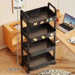 Utility Cart 3-Tier Perforated Trays Locking Swivel Casters