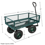 Utility Wagon 650 lb Capacity Removable Mesh Sides