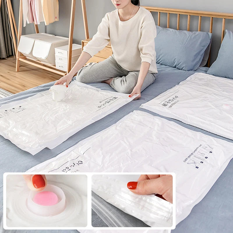 Vacuum Storage Bags Expandable Cube Space-Saving Design