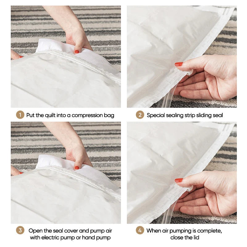Vacuum Storage Bags Expandable Cube Space-Saving Design
