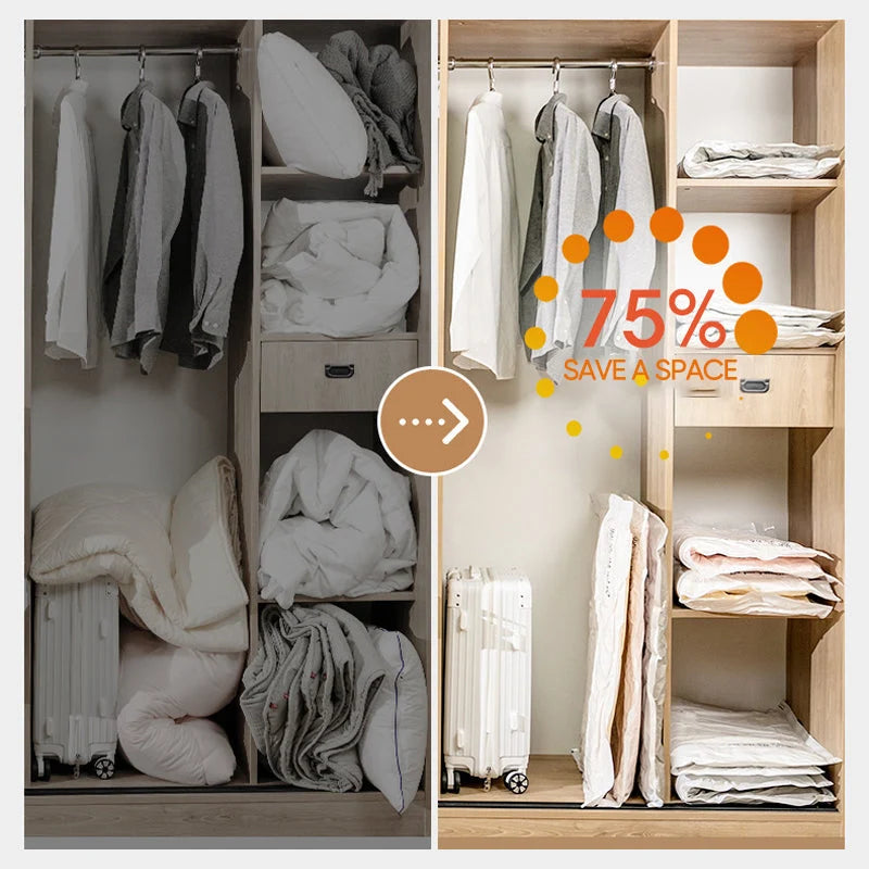 Vacuum Storage Bags Expandable Cube Space-Saving Design