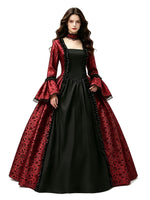 Vampire Costume Dress Gothic Flared Sleeves Ankle-Length