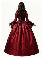 Vampire Costume Dress Gothic Flared Sleeves Ankle-Length