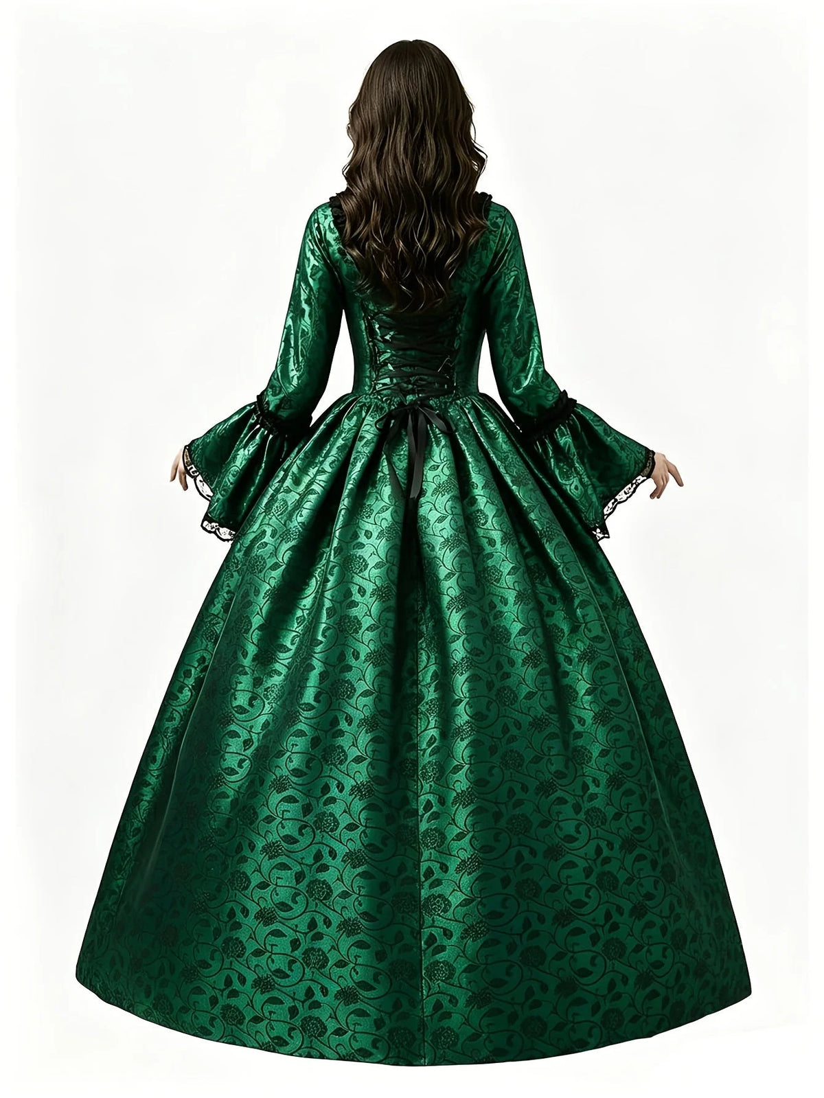 Vampire Costume Dress Gothic Flared Sleeves Ankle-Length