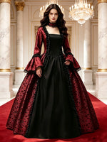 Vampire Costume Dress Gothic Flared Sleeves Ankle-Length