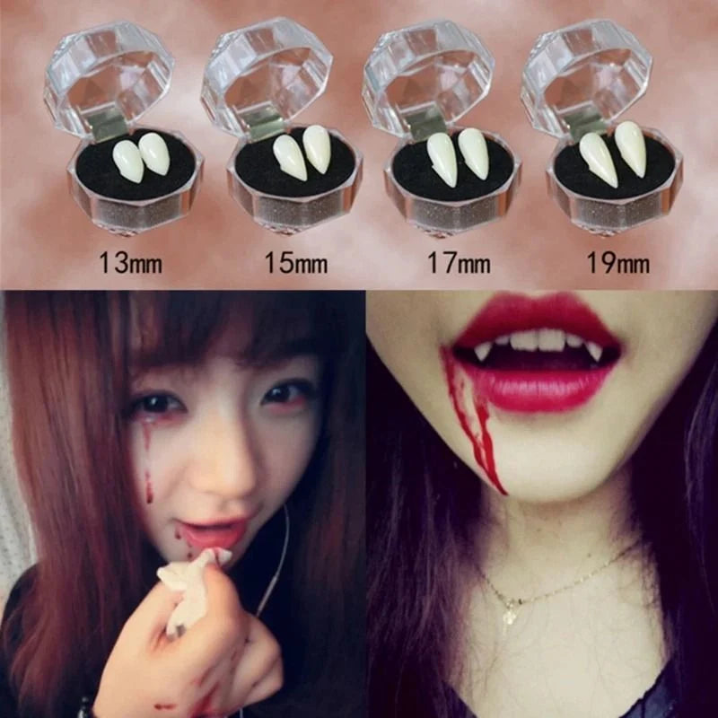 Vampire Fangs Pointed Lightweight Plastic One Pair
