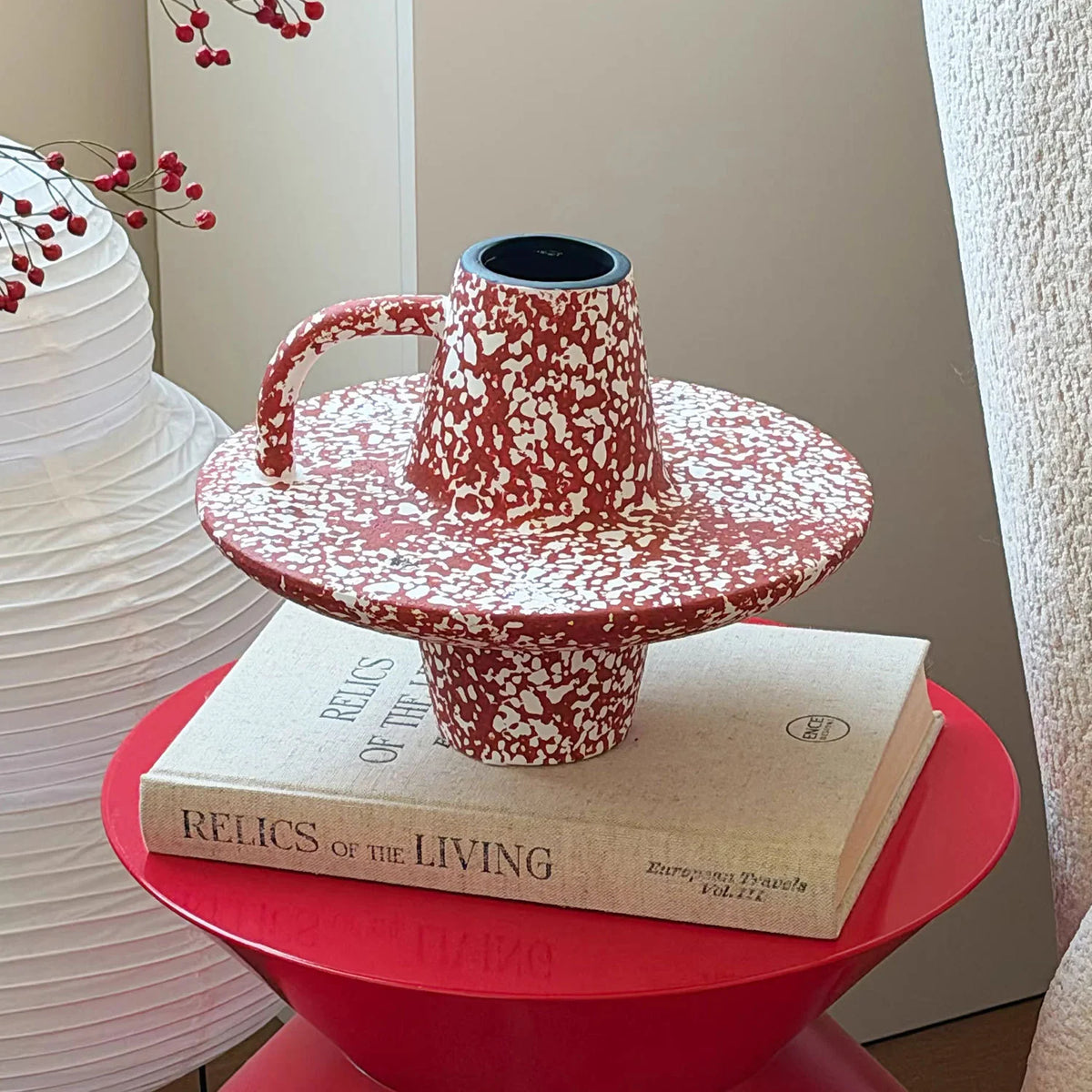 Vase Handcrafted Ceramic Abstract Splatter Design