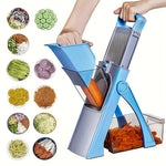 Vegetable Chopper Adjustable Stainless Steel Blade with Collection Tray & Hand Guard