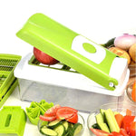 Vegetable Chopper Built-In Storage Container Stainless Steel Blades