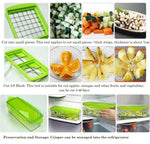 Vegetable Chopper Built-In Storage Container Stainless Steel Blades