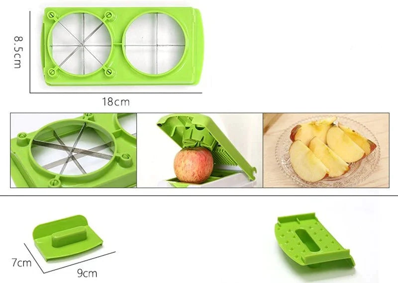Vegetable Chopper Built-In Storage Container Stainless Steel Blades