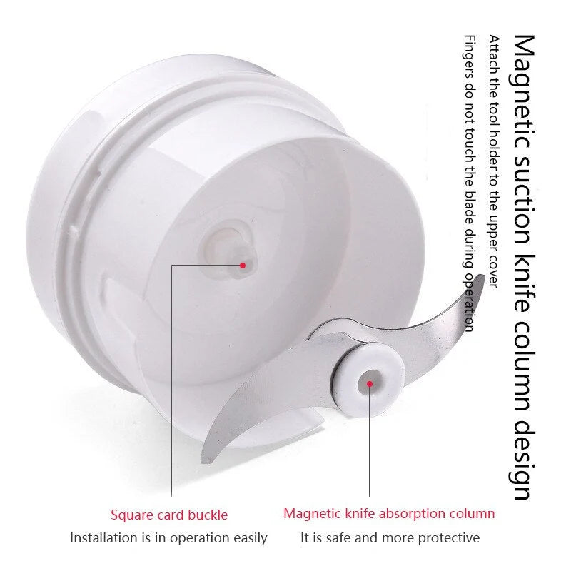 Vegetable Chopper Manual Pull-Cord Stainless Steel Blades